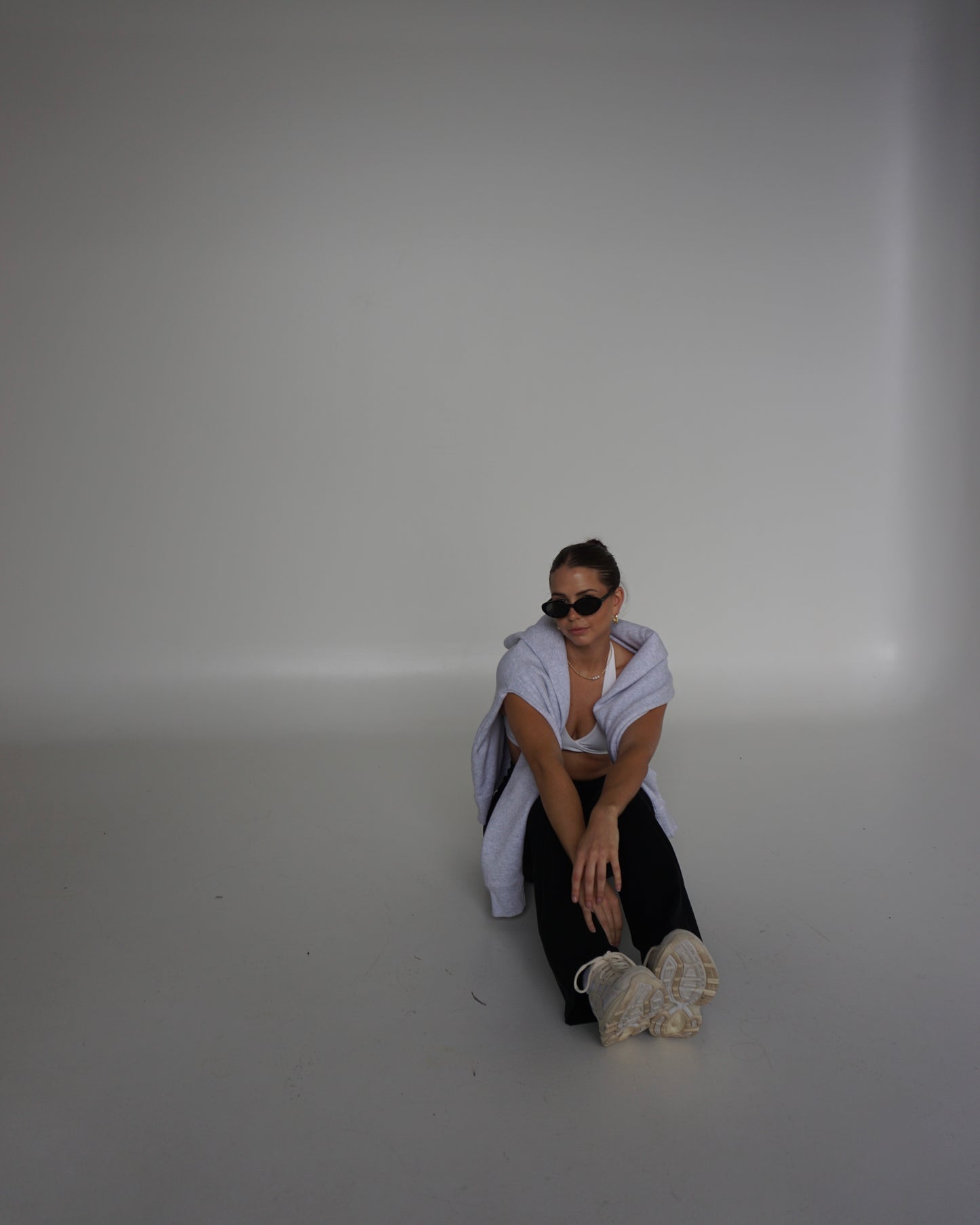 core quarter zip - white marle